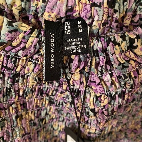 Floral Soffy Peplum Blouse Vero Moda  Sz M  NWT - Picture 4 of 11
